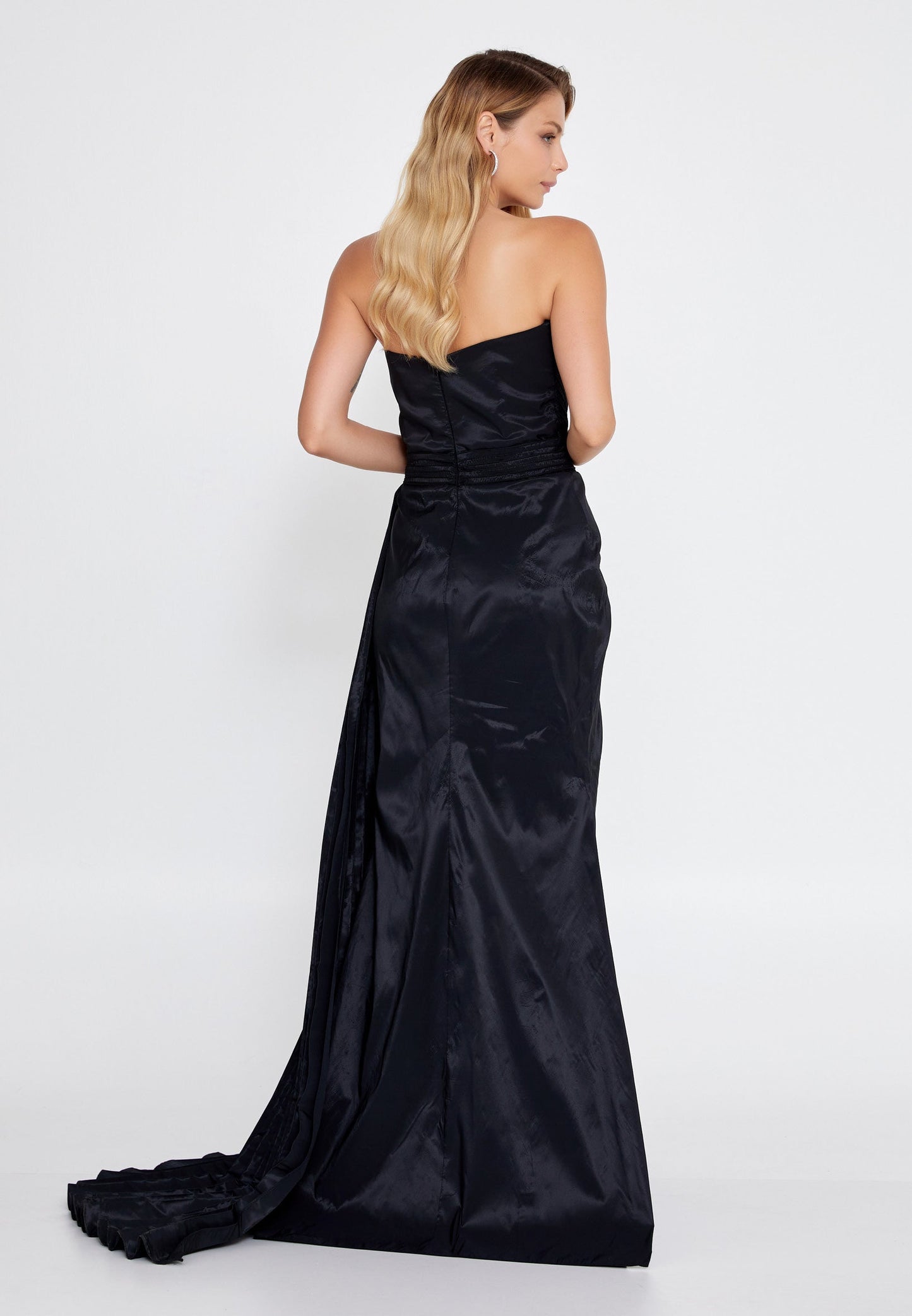 Strapless Maxi Polyester Column Regular Prom Dress Black - Unit Price: 155$