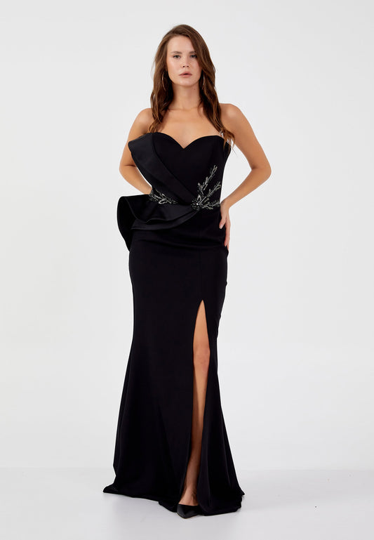 Strapless Maxi Viscose Mermaid Regular Wedding Guest Dress Black - Unit Price: 140$