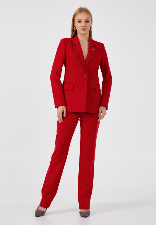 Long Sleeve Regular Suit Red - Unit Price: 82$