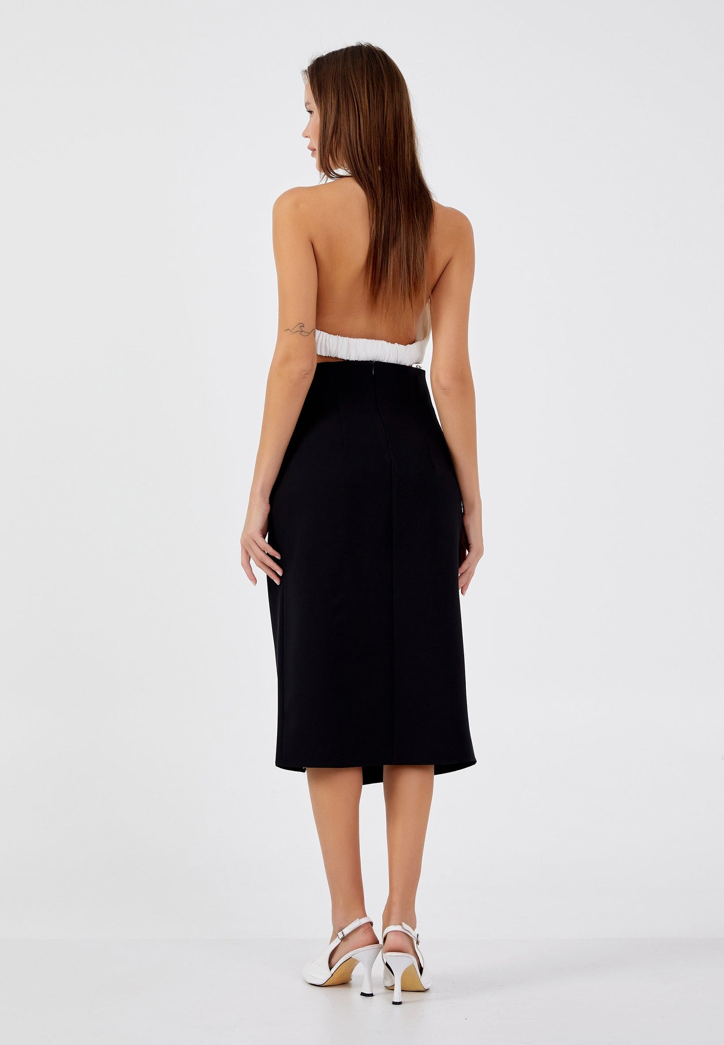 Midi Solid Color Regular Skirt Black - Unit Price: 24$