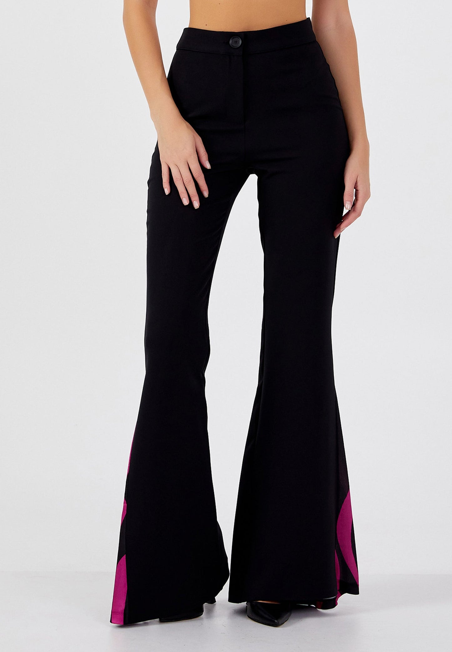 Regular Fit Regular Pants Black-Fuchsia - Unit Price: 23$