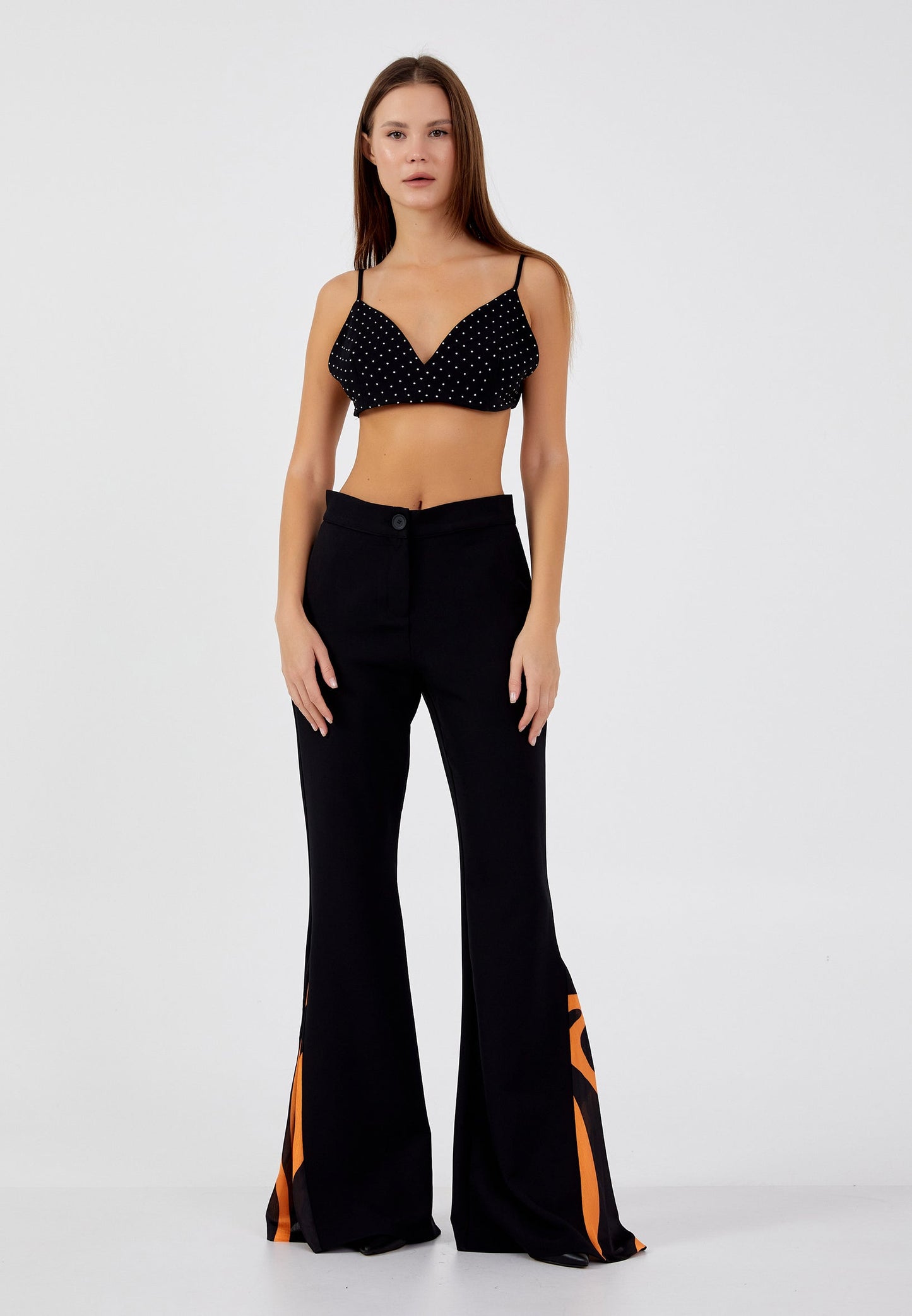 Regular Fit Regular Pants Black-Orange - Unit Price: 23$