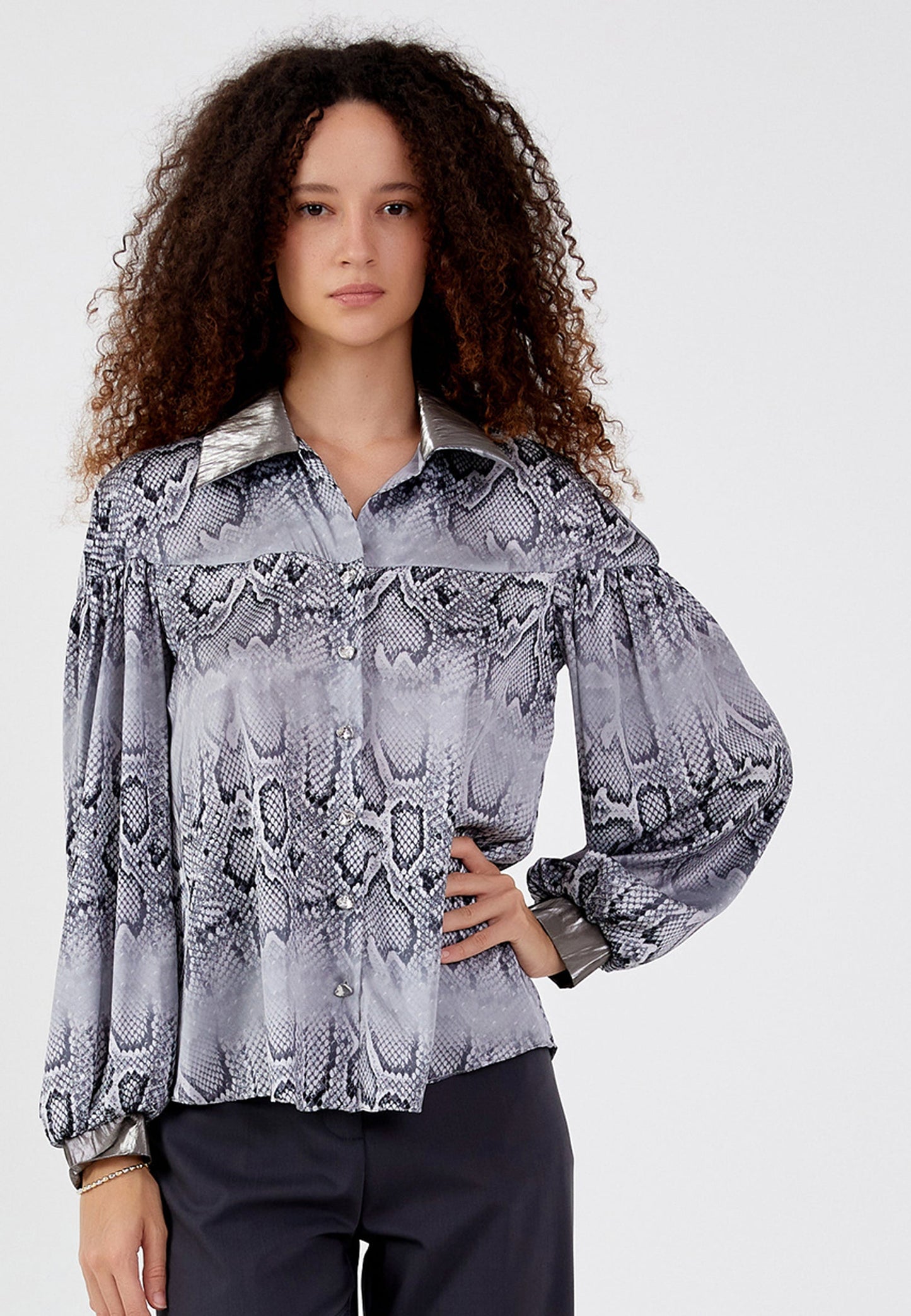 Long Sleeve Patterned Regular Shirt Grey - Unit Price: 23$