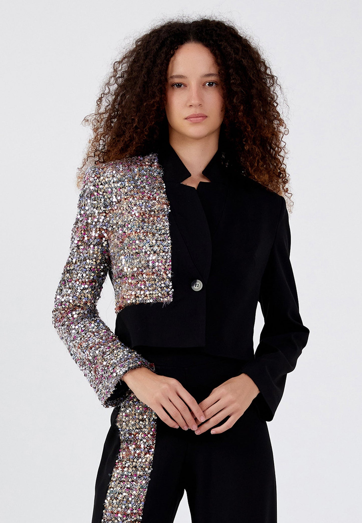 Long Sleeve Polyester Solid Color Regular Jacket Black - Unit Price: 42$