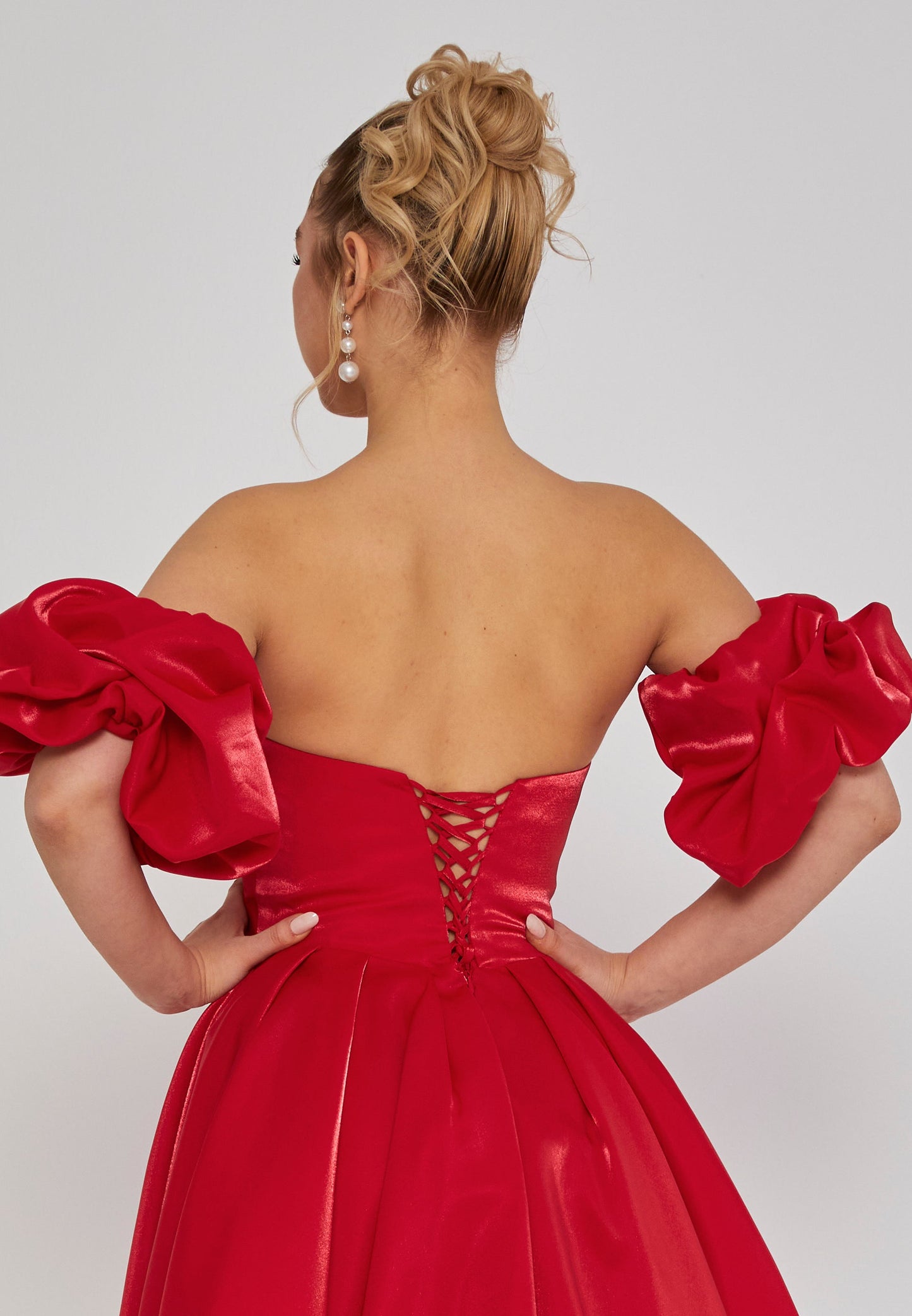 Off Shoulder Maxi Polyester Regular Engagement Dress Red - Unit Price: 240$