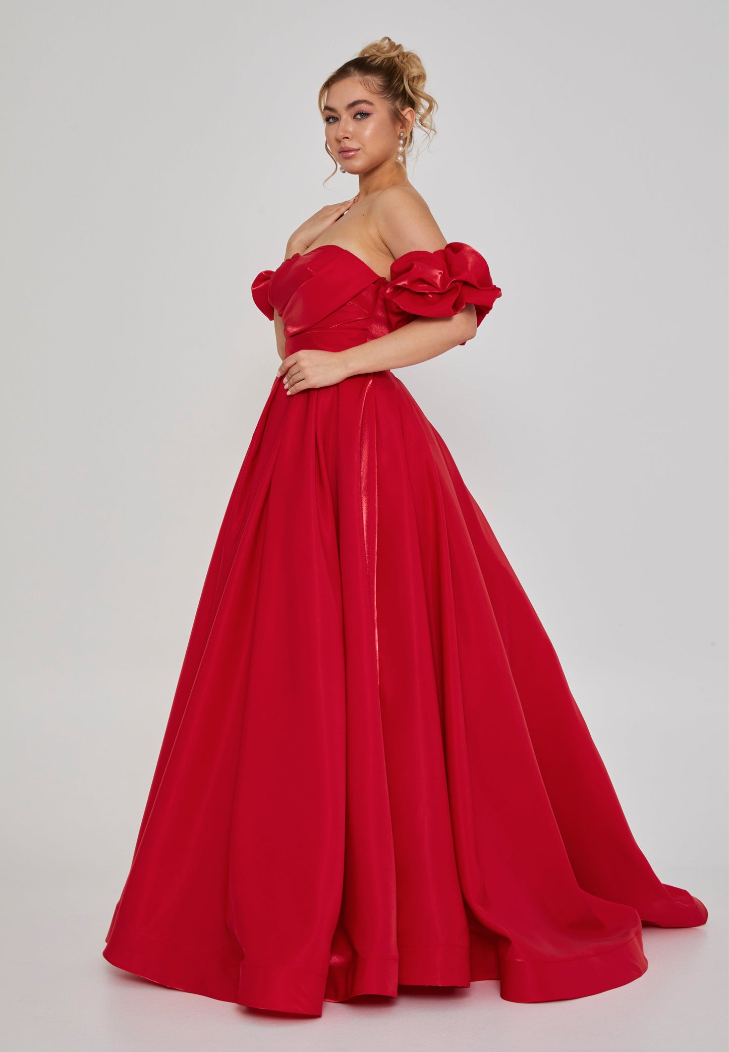 Off Shoulder Maxi Polyester Regular Engagement Dress Red - Unit Price: 240$