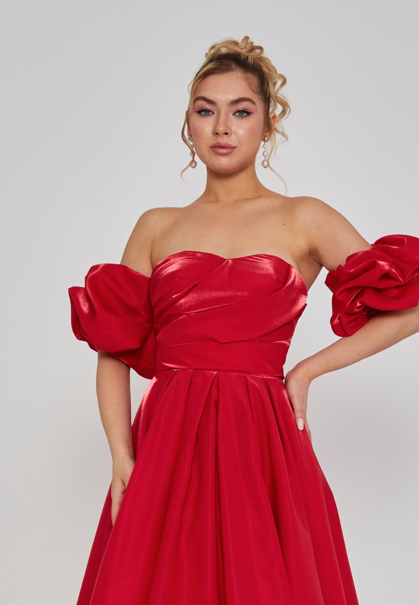 Off Shoulder Maxi Polyester Regular Engagement Dress Red - Unit Price: 240$