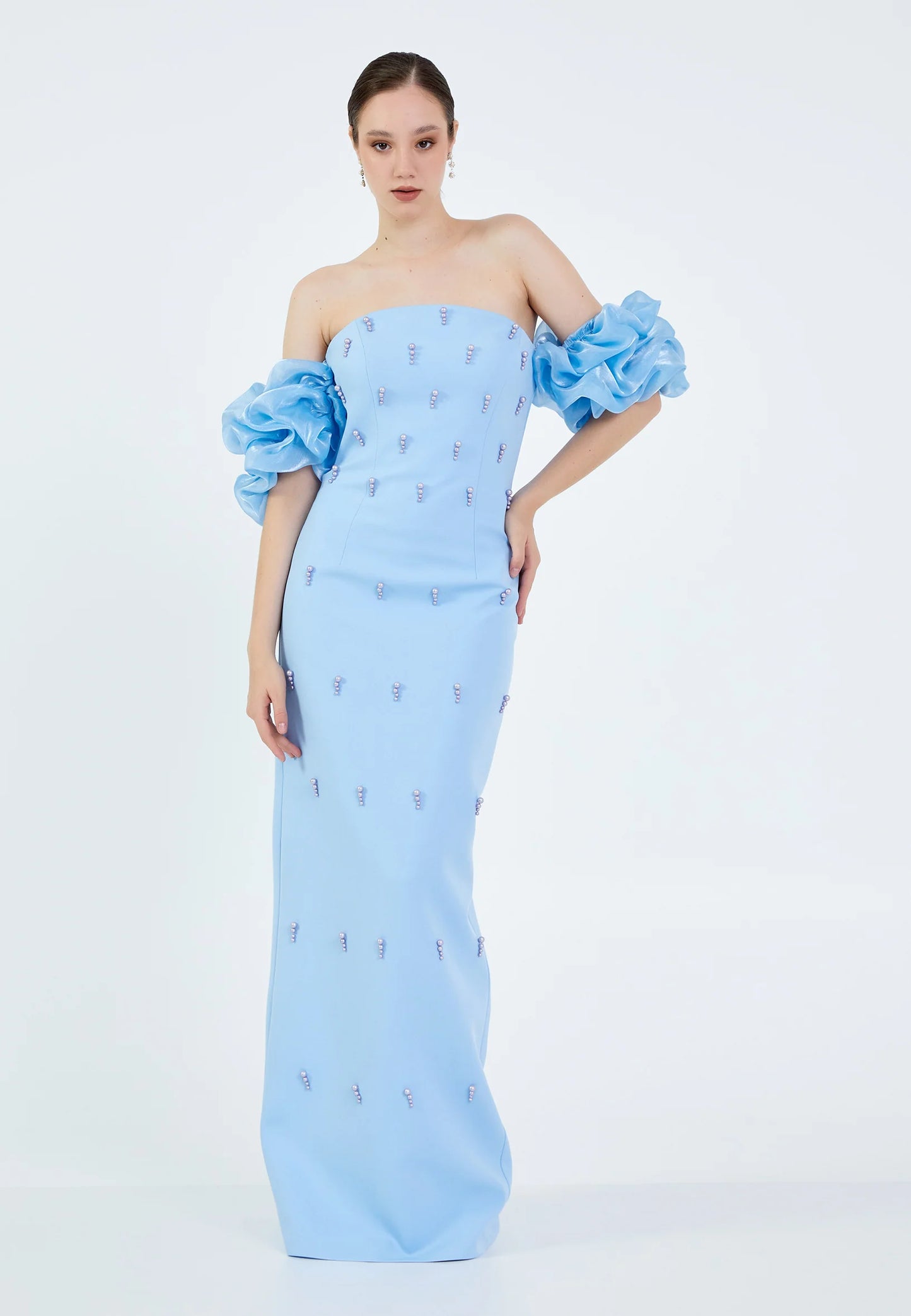 Off Shoulder Maxi Viscose Column Regular Wedding Guest Dress Unit Price: $84.00