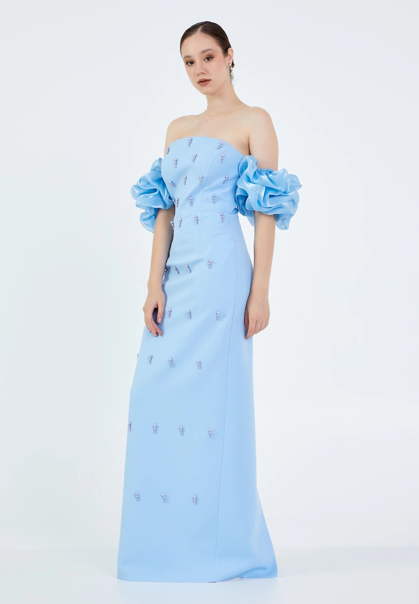 Off Shoulder Maxi Viscose Column Regular Wedding Guest Dress Unit Price: $84.00