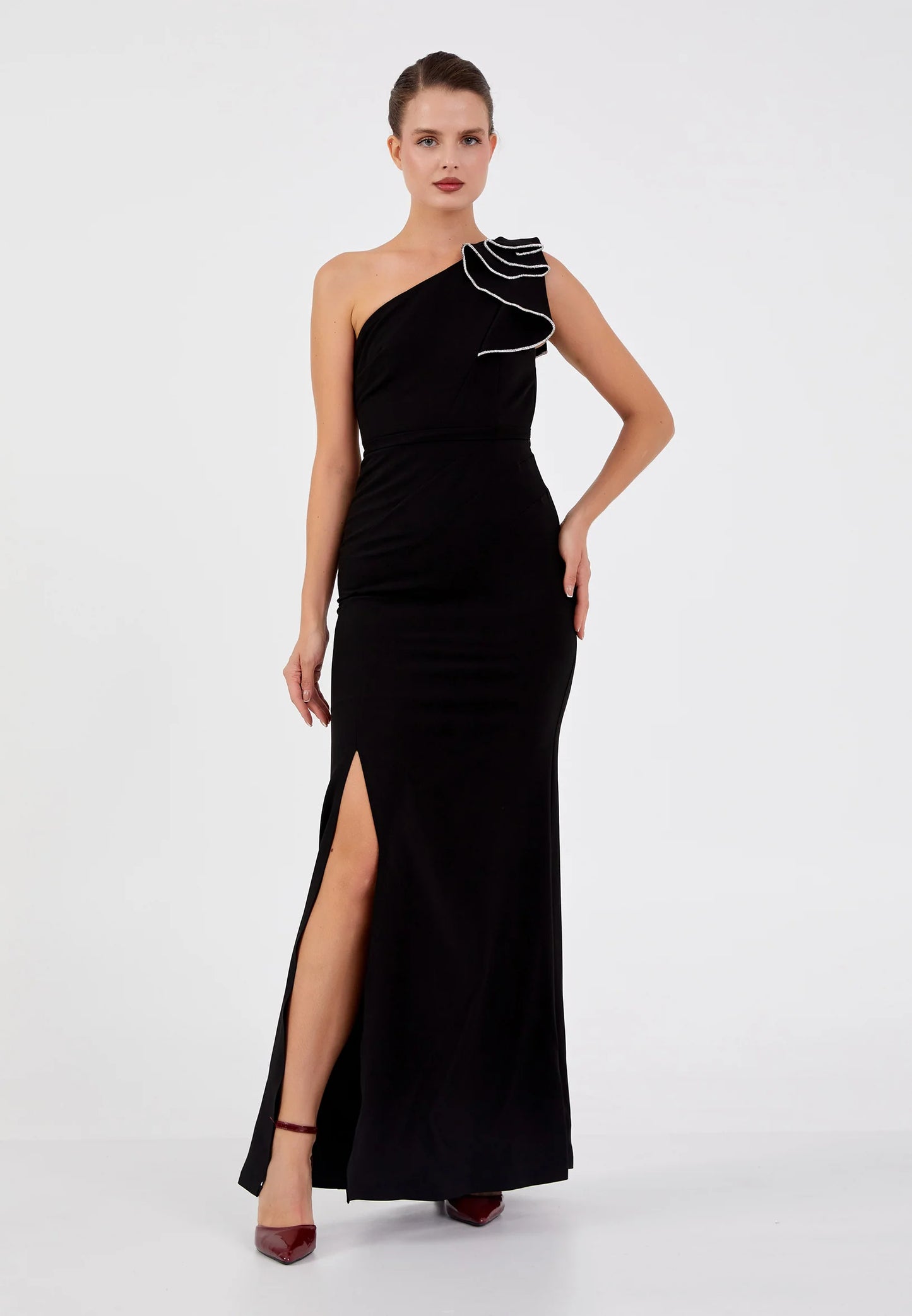 One Shoulder Maxi Viscose Column Regular Wedding Guest Dress Unit Price: $73.00