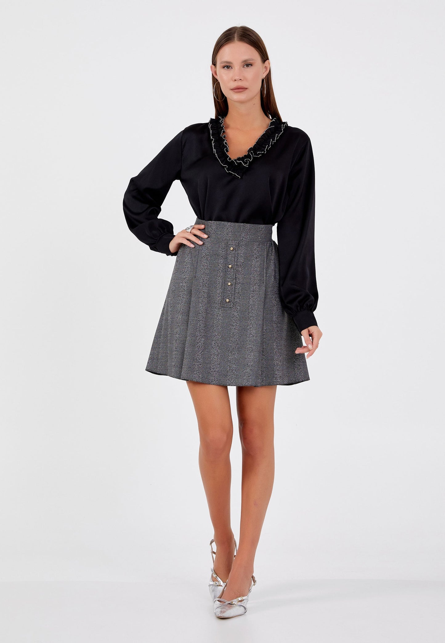 Mini Monogram Regular Skirt Grey-Black - Unit Price: 17$