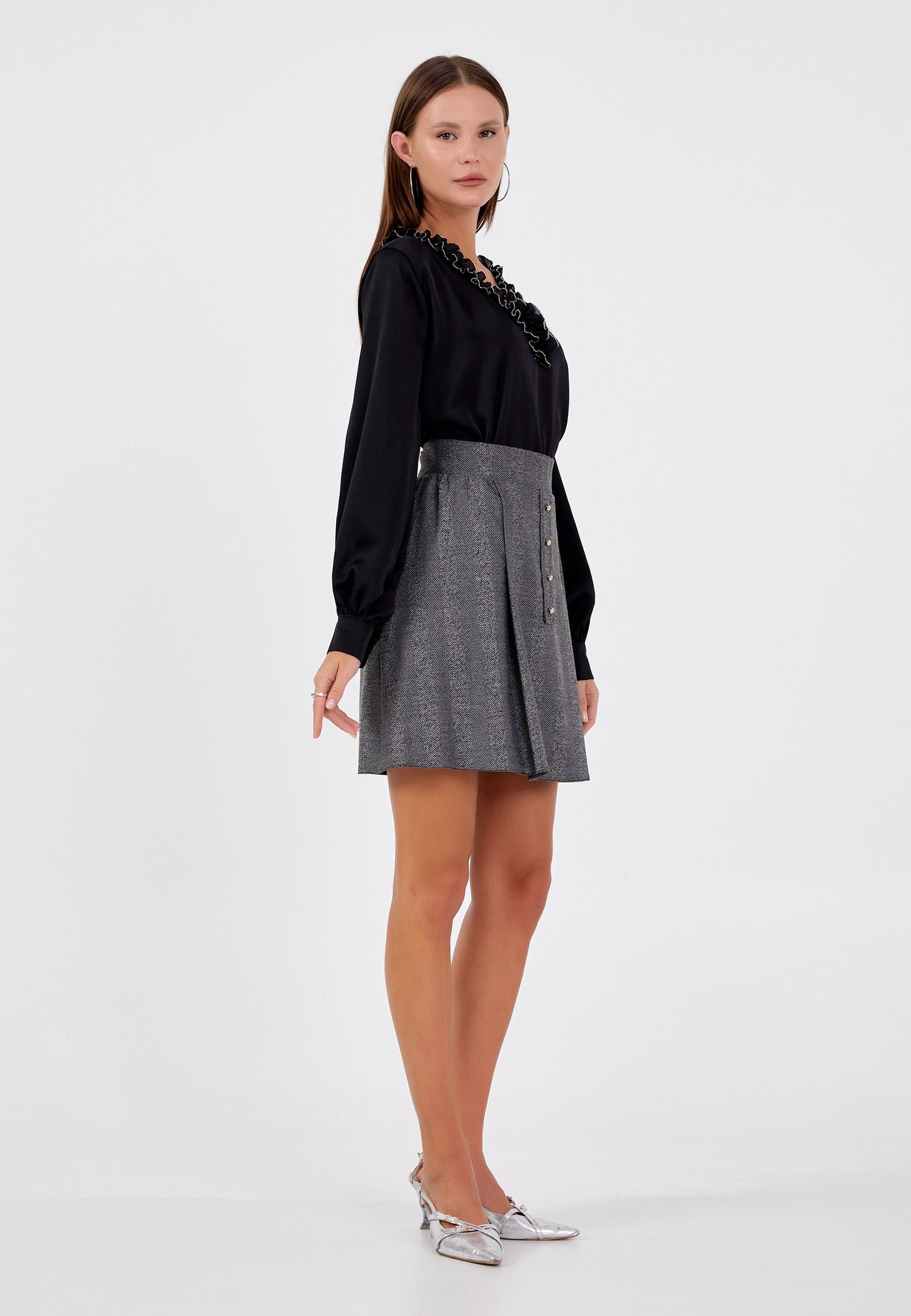 Mini Monogram Regular Skirt Grey-Black - Unit Price: 17$