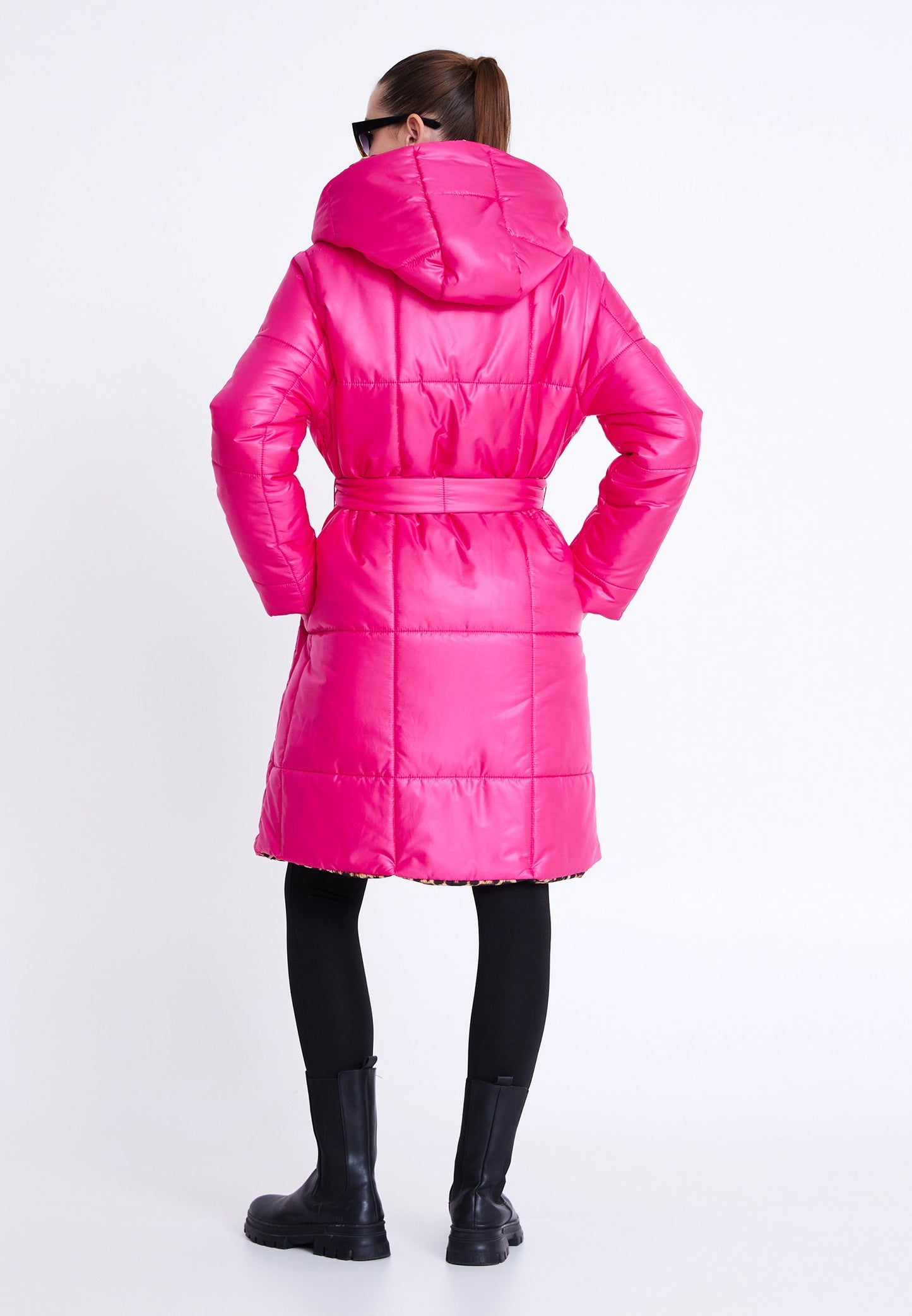 Polyester Solid Color Regular Coat Fuchsia - Unit Price: 55$