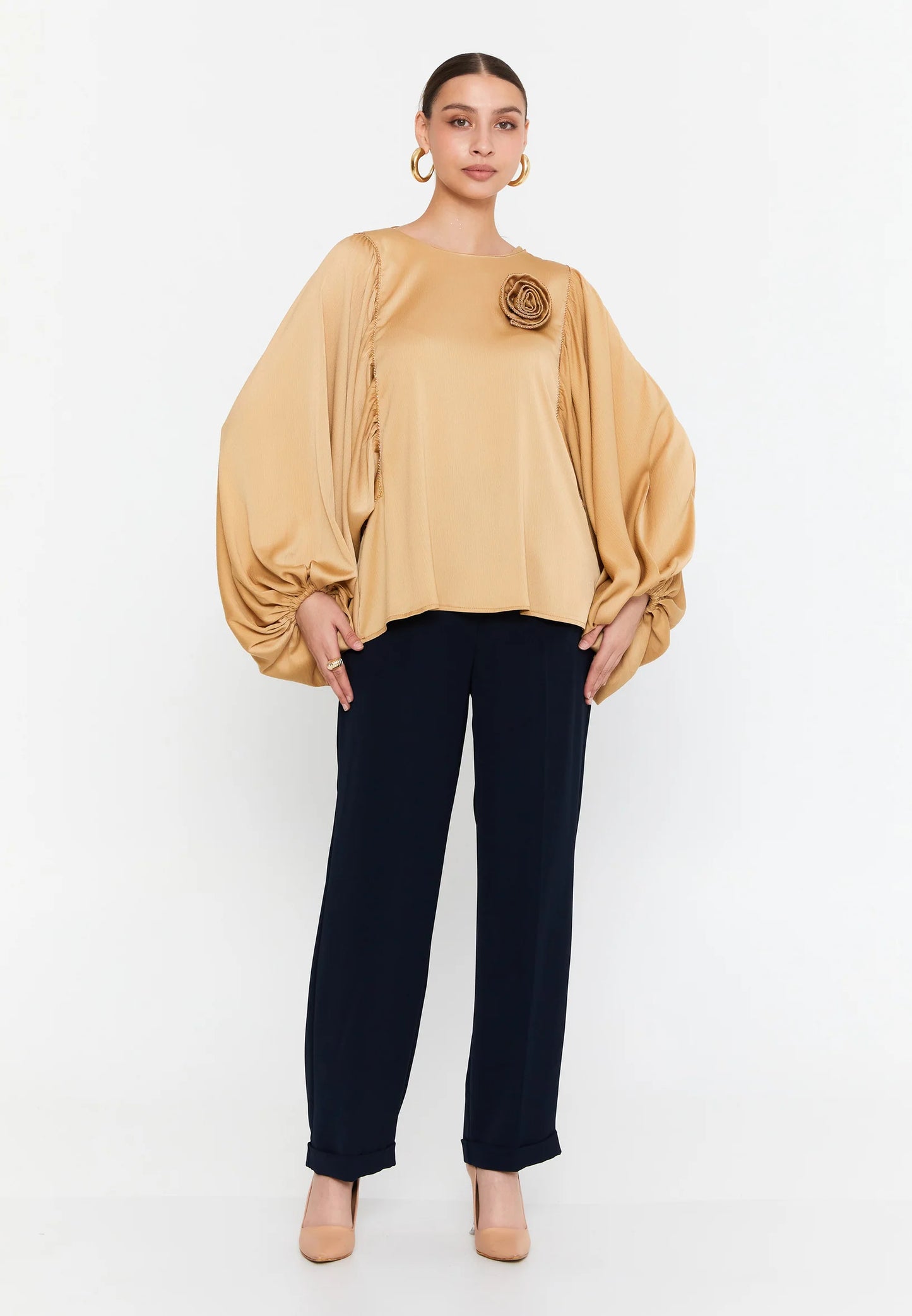 Long Sleeve Solid Color Regular Blouse Unit Price: $31.00