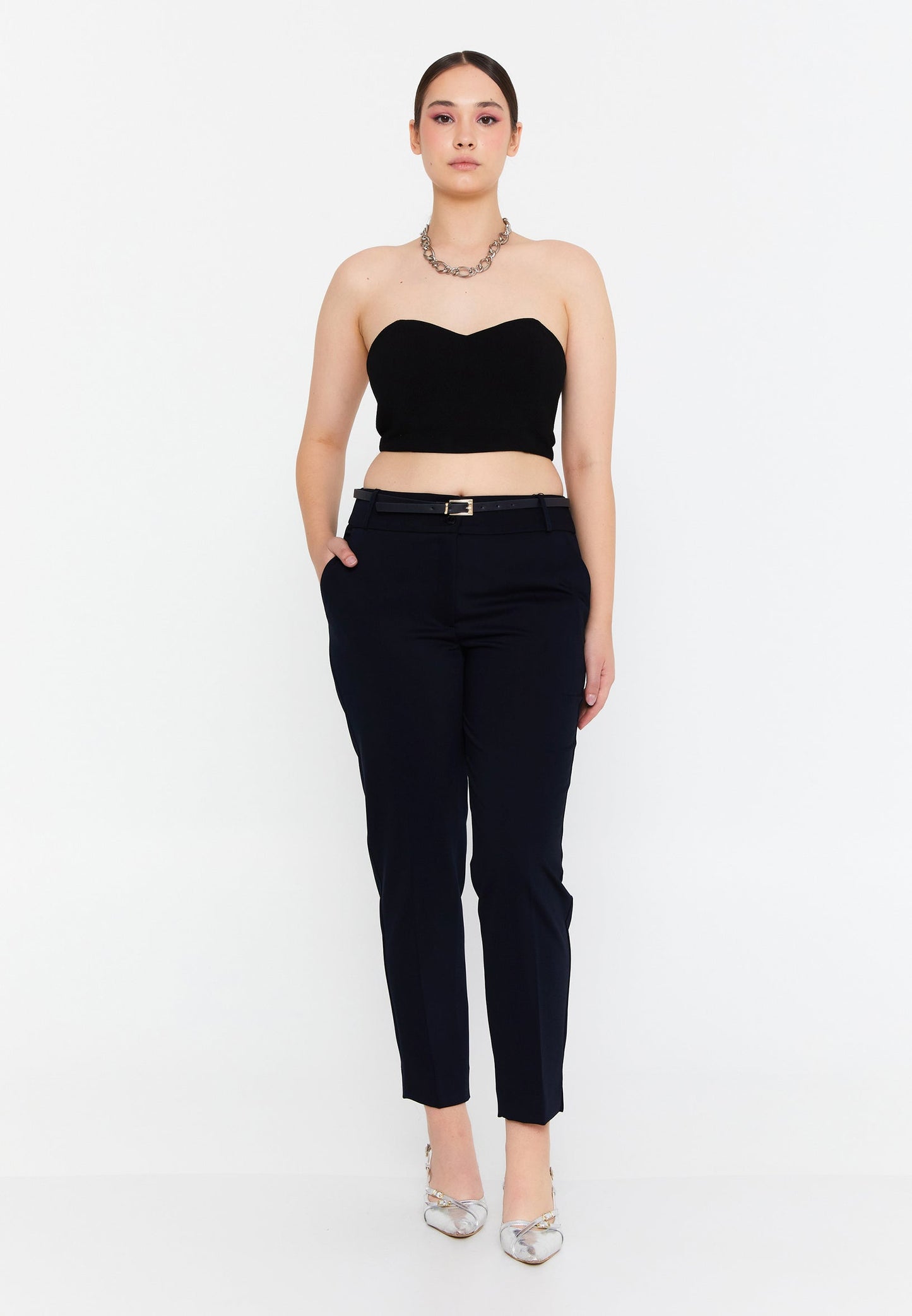 Regular Fit Plus Size Pants Navy - Unit Price: 19$