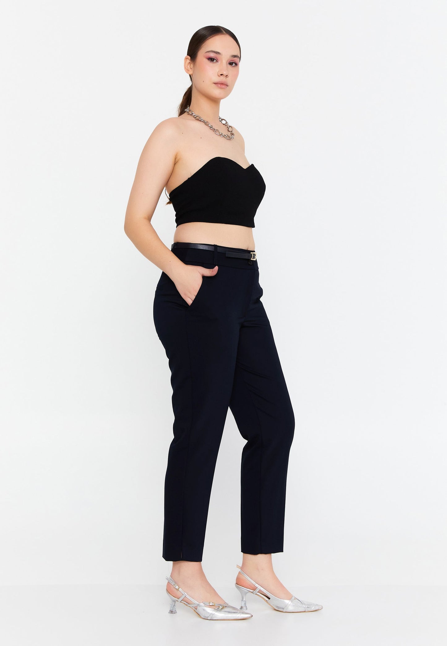 Regular Fit Plus Size Pants Navy - Unit Price: 19$