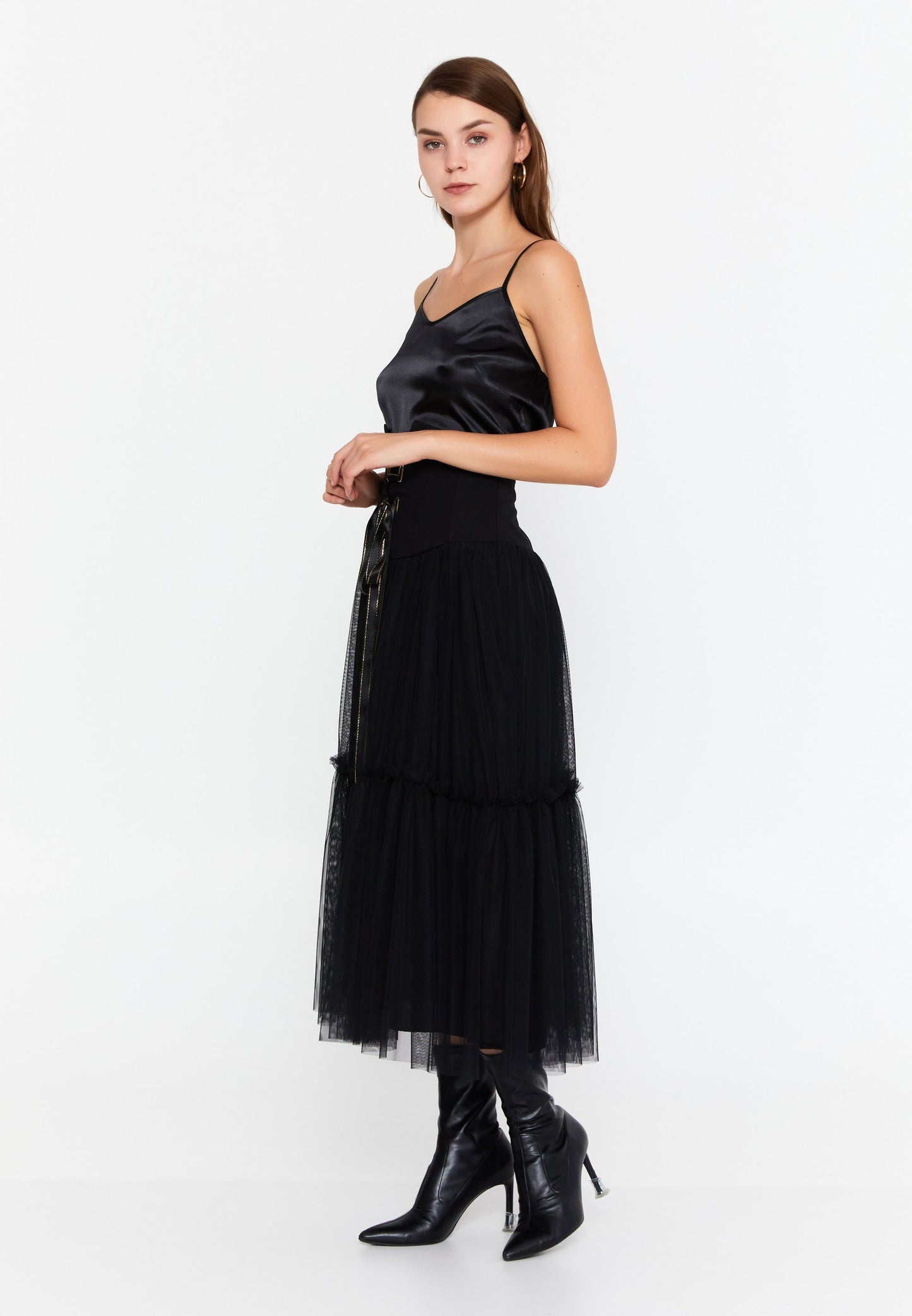 Maxi Solid Color Regular Skirt Black - Unit Price: 34$