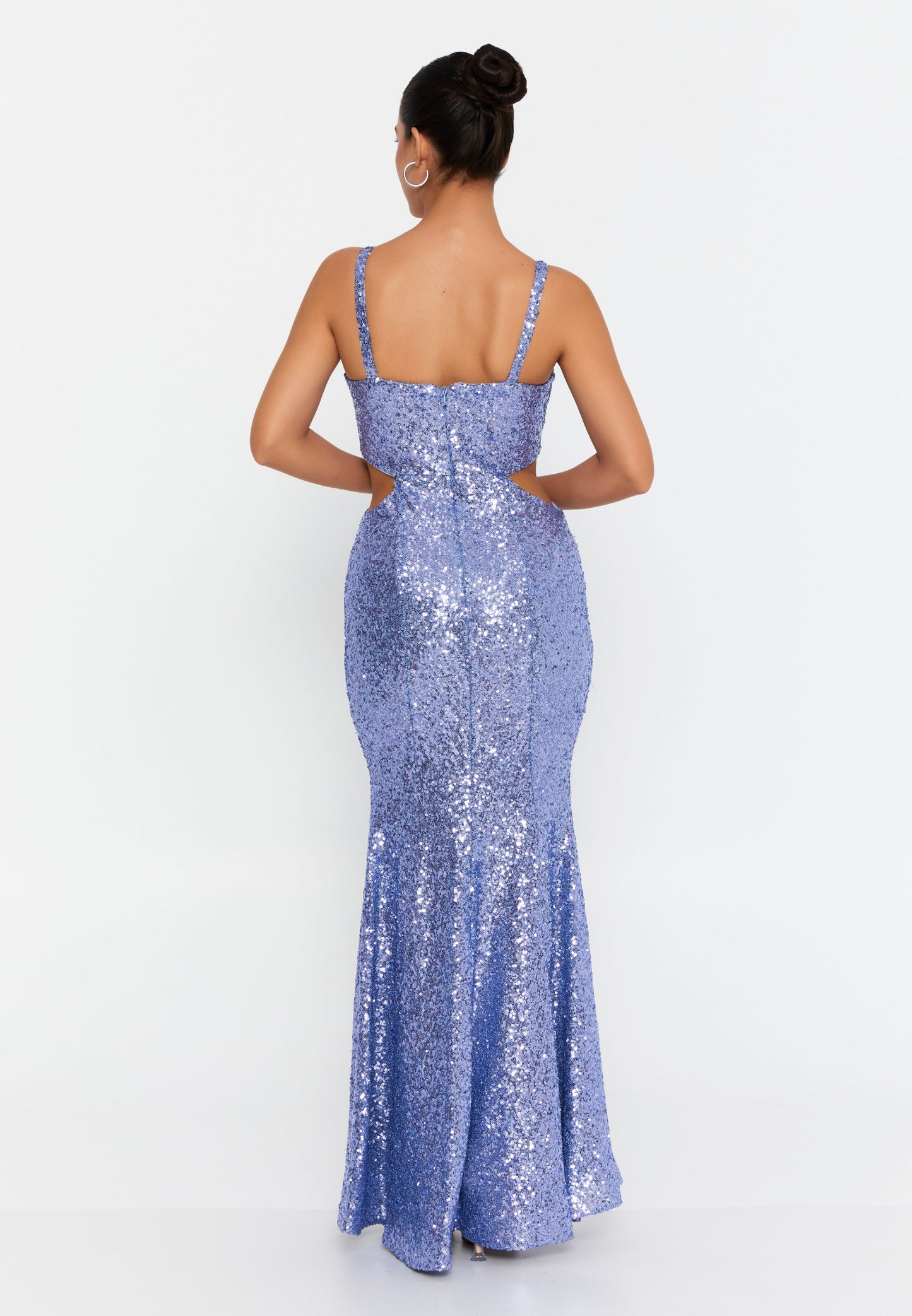 Sleeveless Maxi Sequin Mermaid Regular Wedding Guest Dress Indigo - Unit Price: 75$