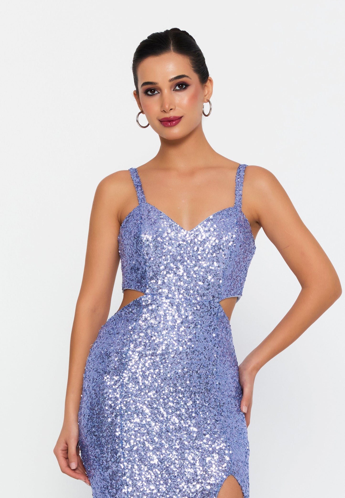 Sleeveless Maxi Sequin Mermaid Regular Wedding Guest Dress Indigo - Unit Price: 75$