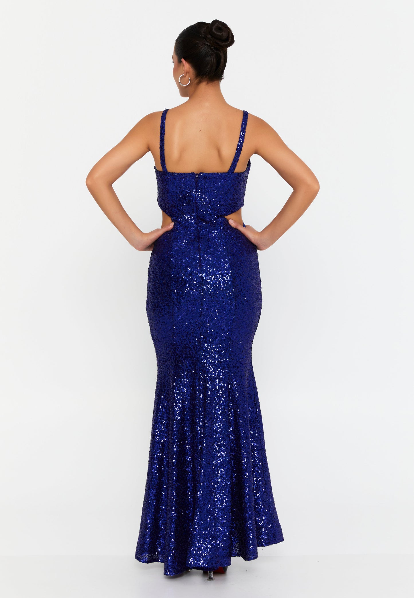 Sleeveless Maxi Sequin Mermaid Regular Wedding Guest Dress Purple - Unit Price: 75$