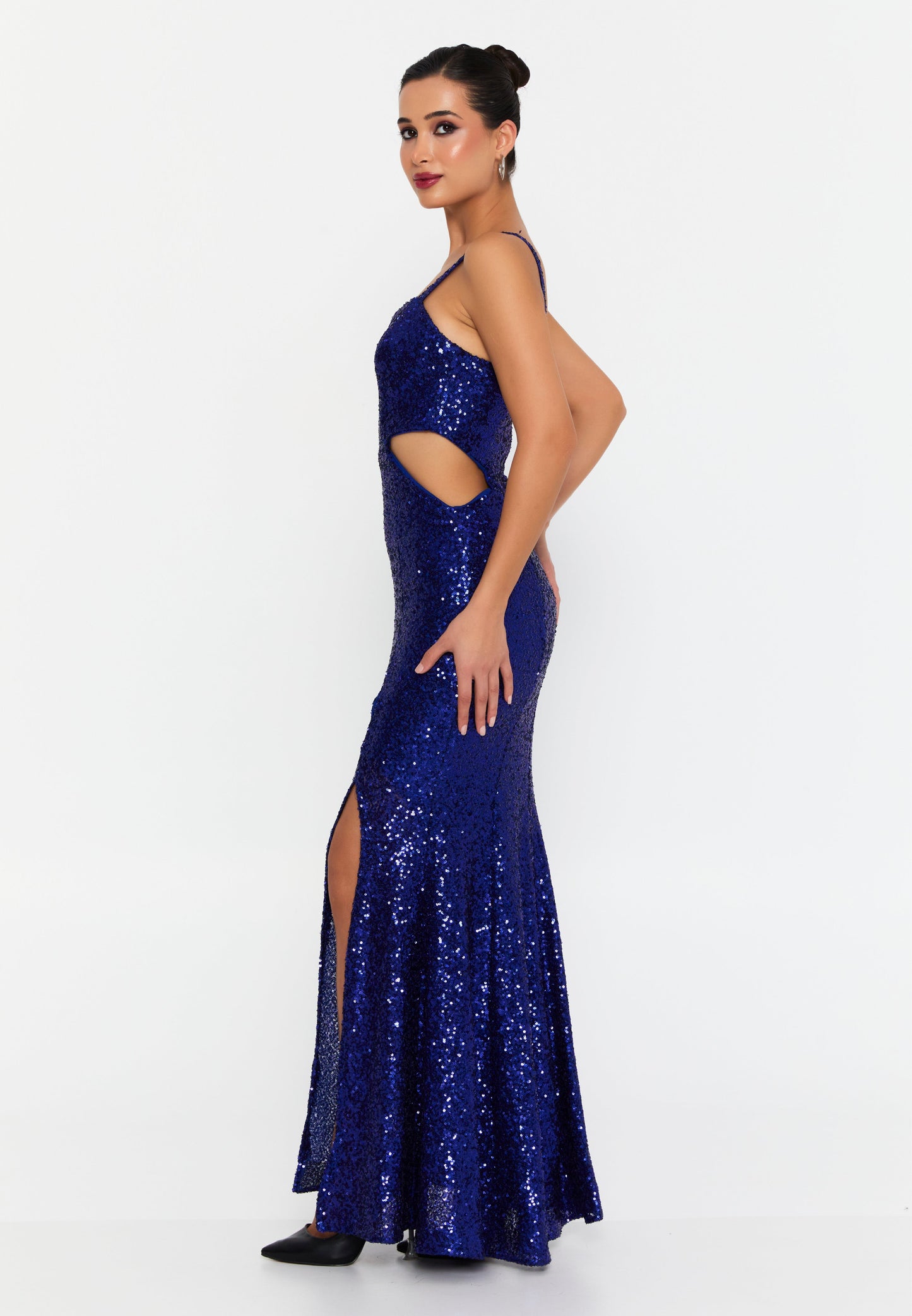 Sleeveless Maxi Sequin Mermaid Regular Wedding Guest Dress Purple - Unit Price: 75$