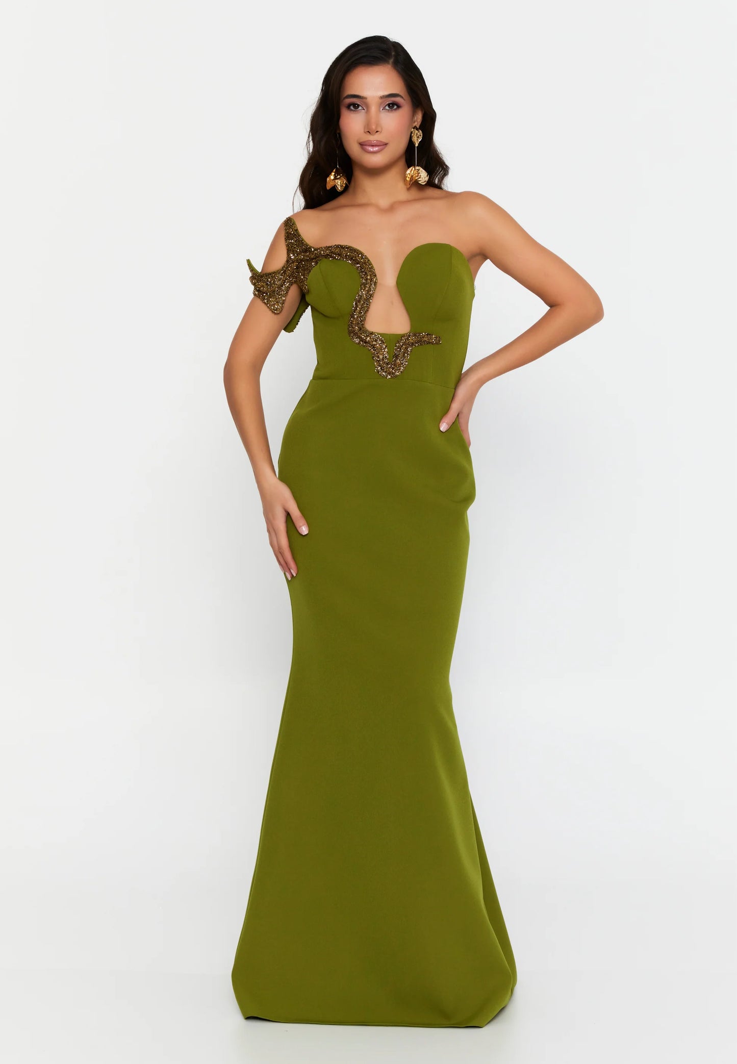 One Shoulder Maxi Viscose Mermaid Regular Wedding Guest Dress Unit Price: $83.00