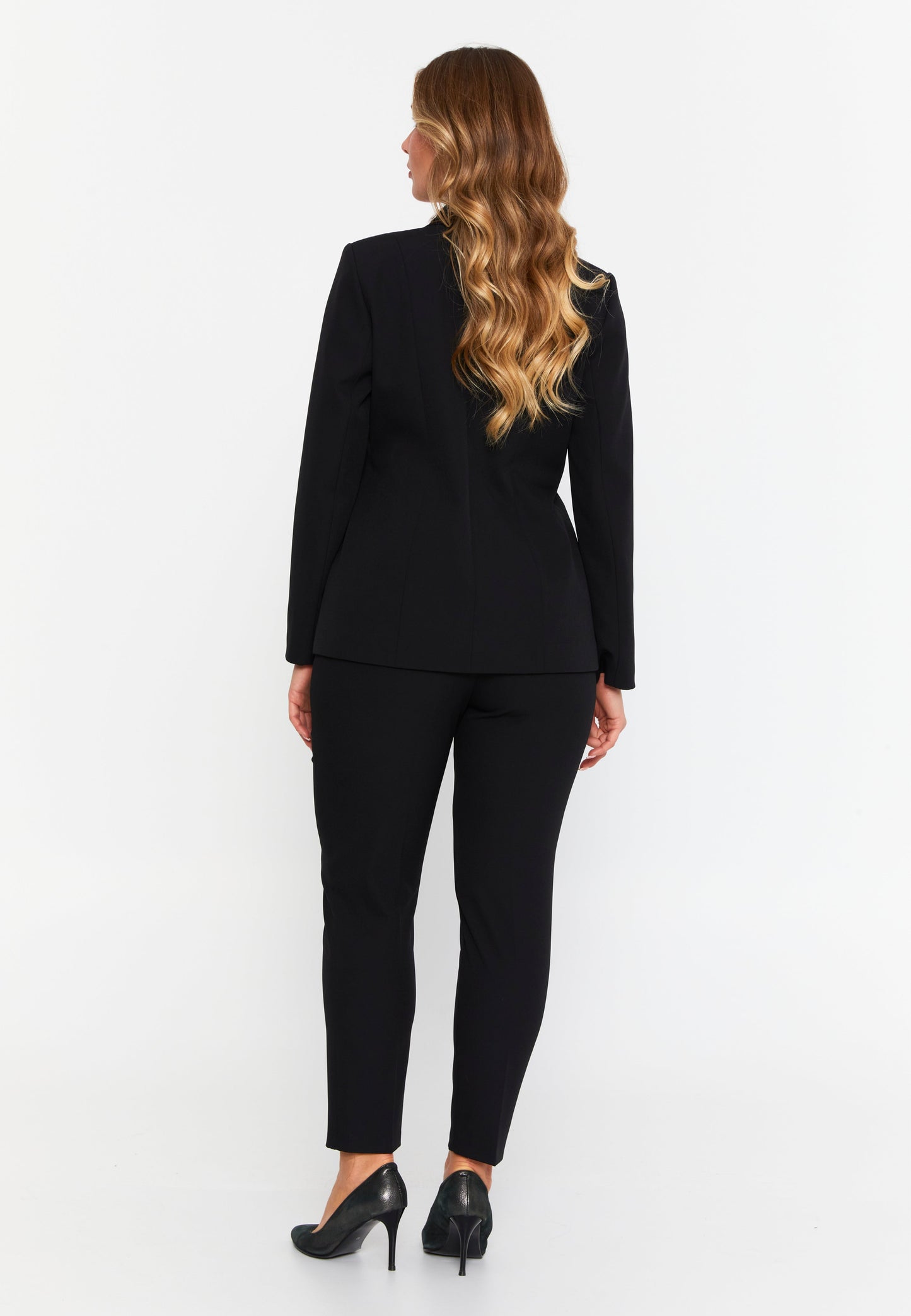 Long Sleeve Plus Size Suit Black - Unit Price: 51$