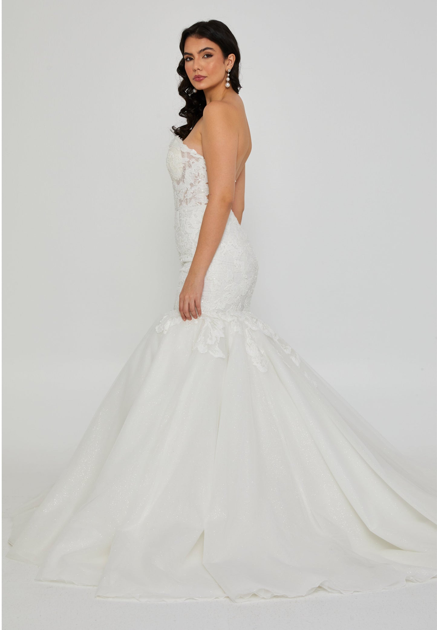 Strapless Maxi Tulle Regular Wedding Dress Ecru - Unit Price: 710$