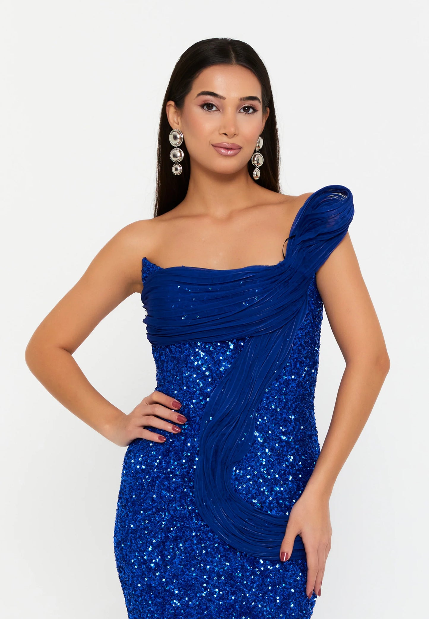 One Shoulder Maxi Sequin Mermaid Regular Wedding Guest Dress Unit Price: $96.00