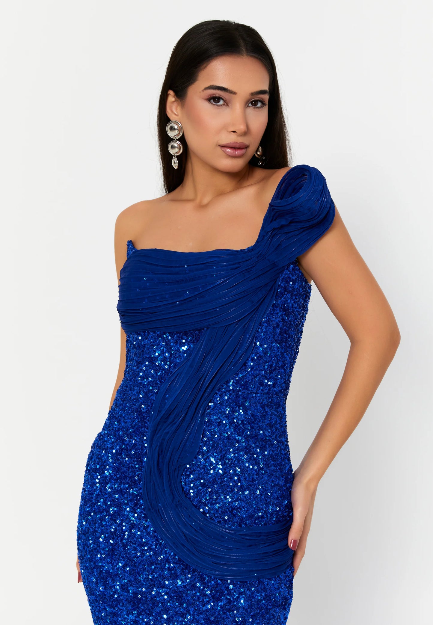 One Shoulder Maxi Sequin Mermaid Regular Wedding Guest Dress Unit Price: $96.00