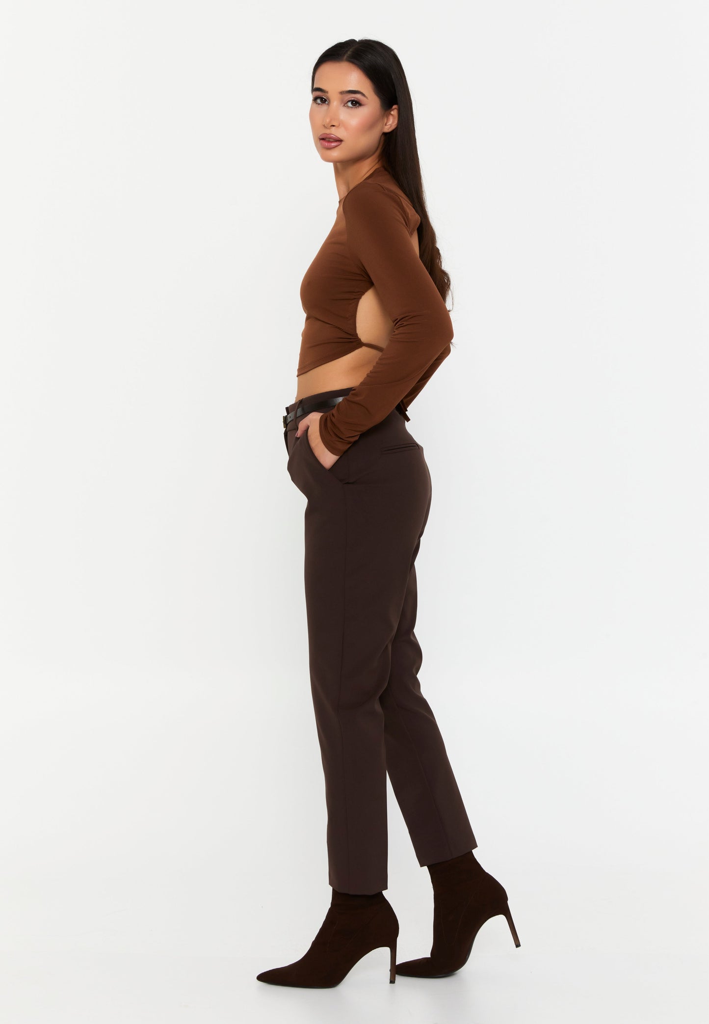 Regular Fit Regular Pants Brown - Unit Price: 20$