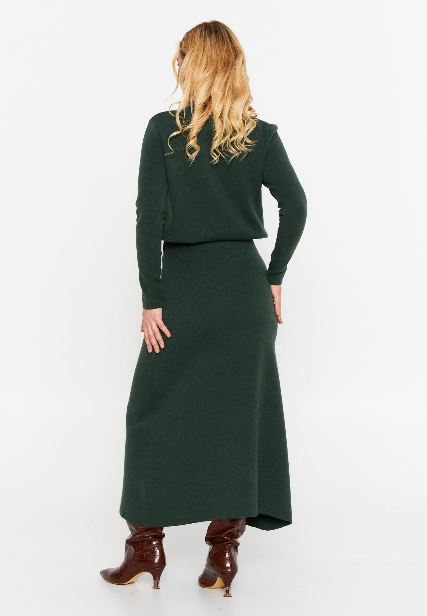 Maxi Solid Color Regular Skirt Green - Unit Price: 40$