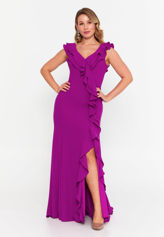 Sleeveless Maxi Viscose Mermaid Plus Size Wedding Guest Dress Violet - Unit Price: 145$