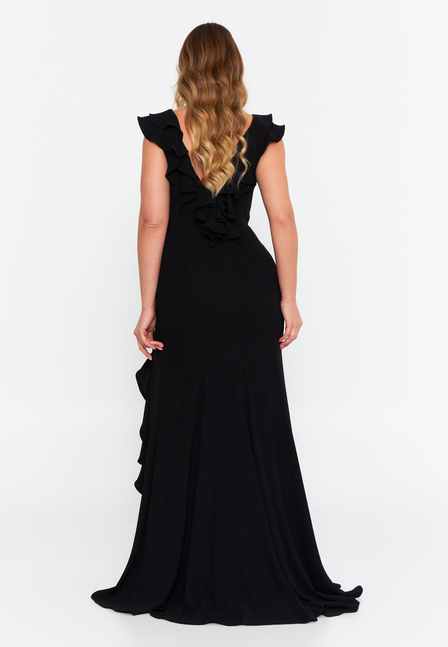 Sleeveless Maxi Viscose Mermaid Plus Size Wedding Guest Dress Black - Unit Price: 145$