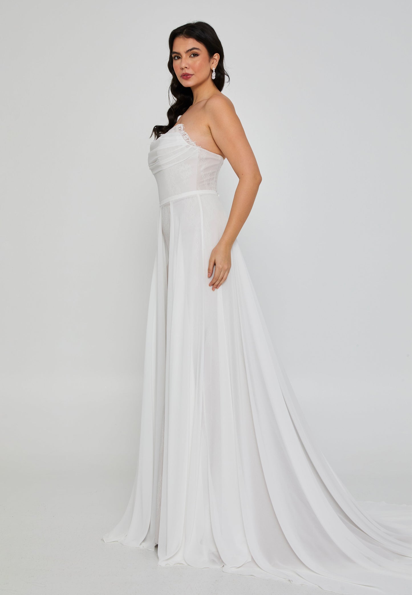 Strapless Maxi Tulle Regular Wedding Dress Off White - Unit Price: 620$