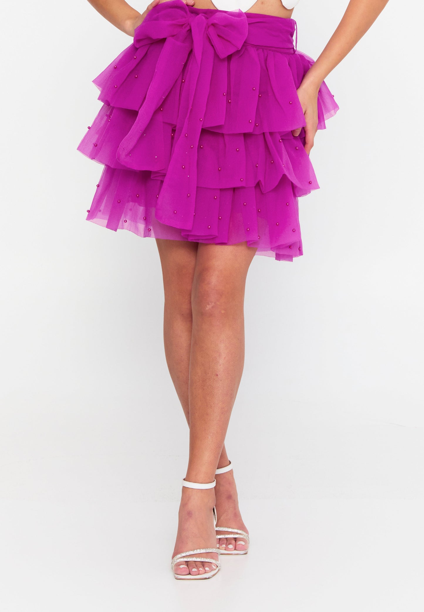 Mini Solid Color Regular Skirt Fuchsia - Unit Price: 18$