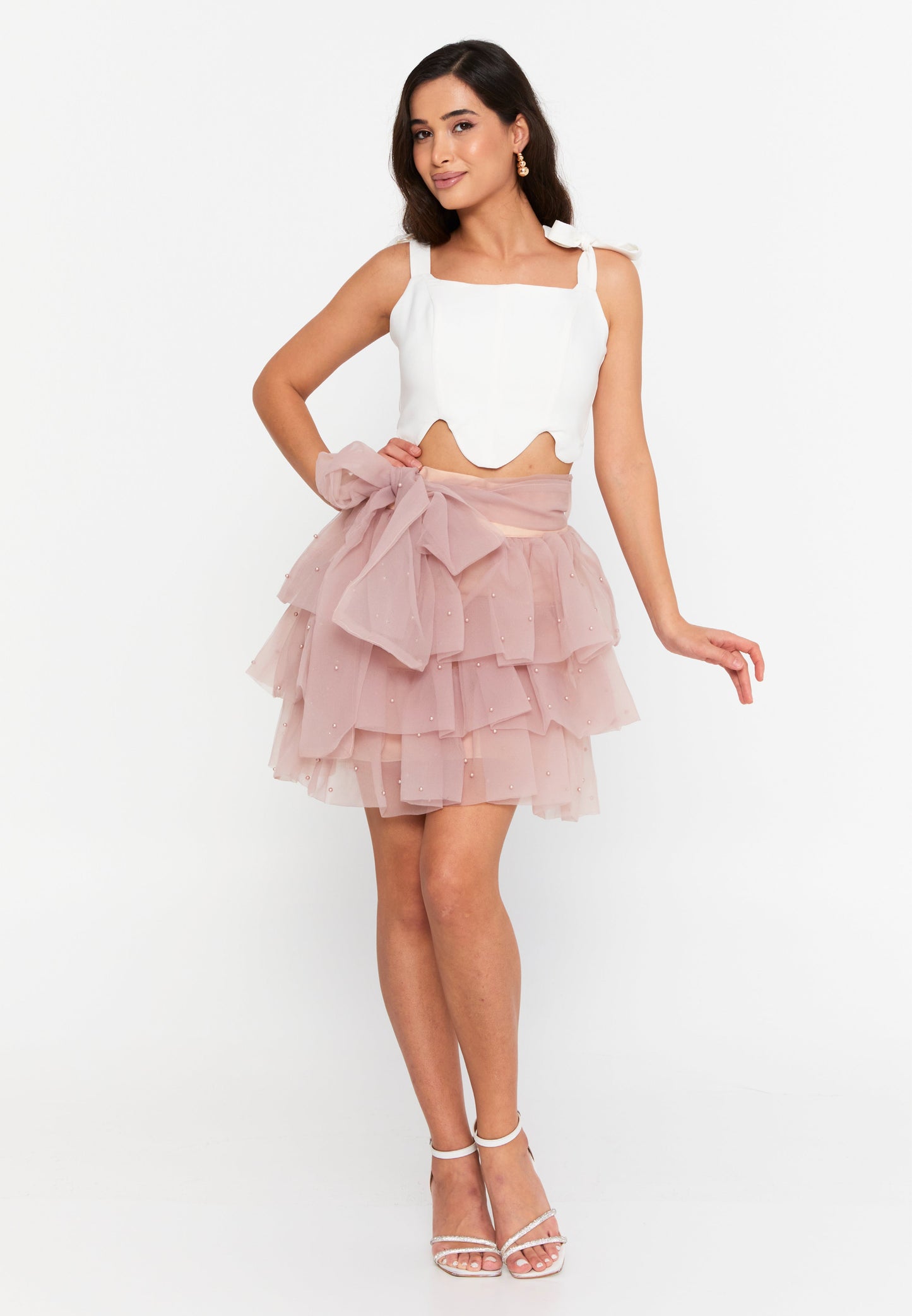 Mini Solid Color Regular Skirt Powder Pink - Unit Price: 18$