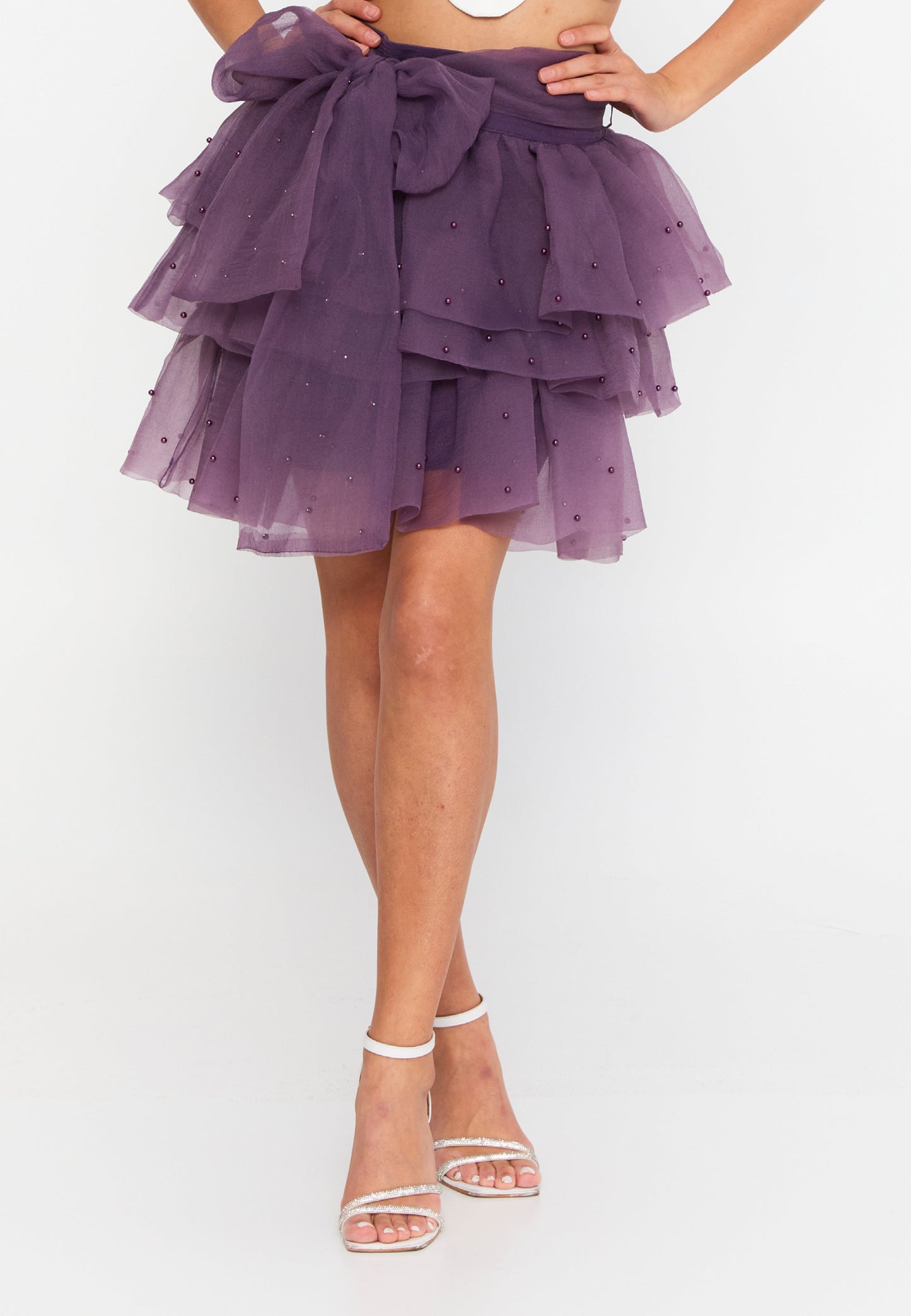 Mini Solid Color Regular Skirt Purple - Unit Price:18$