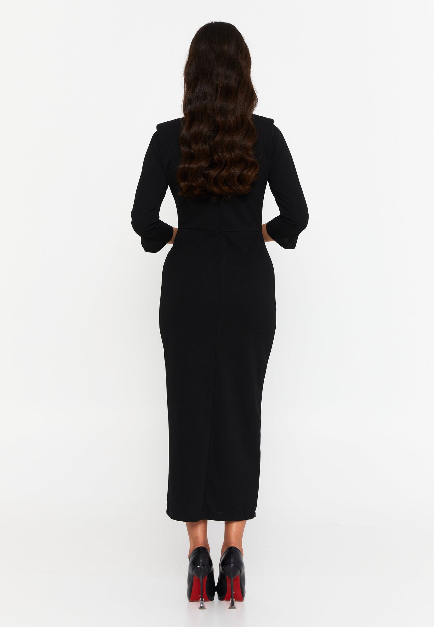 Mid-Length Midi Viscose Column Regular Casual Dress Black - Unit Price: 30$