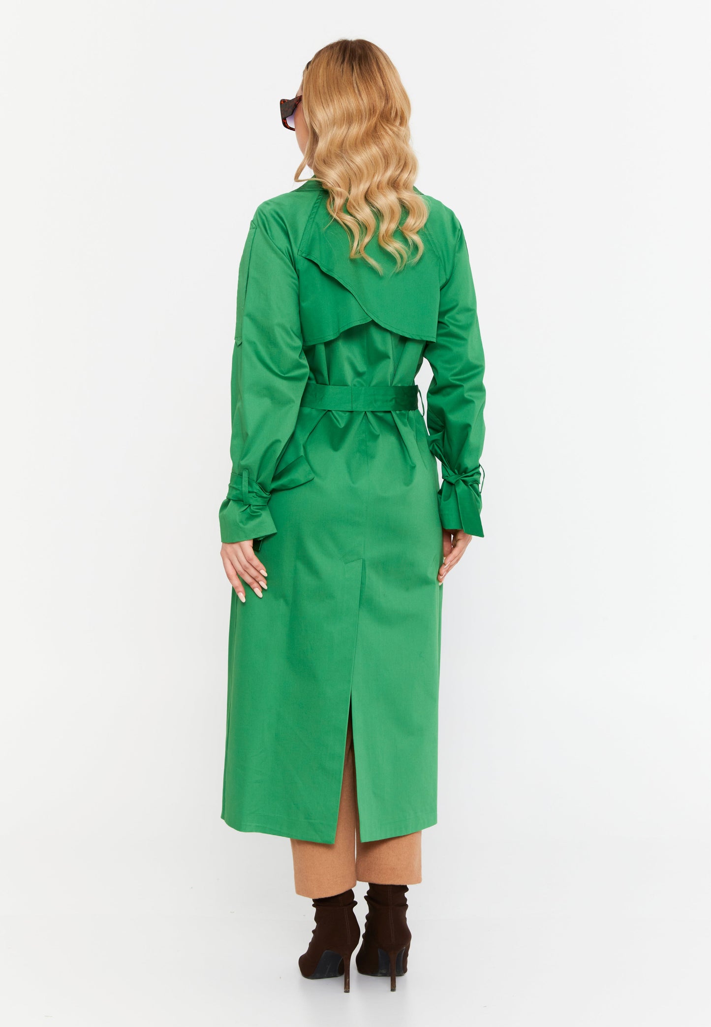 Long Sleeve Regular Trenchcoat Green - Unit Price:64$