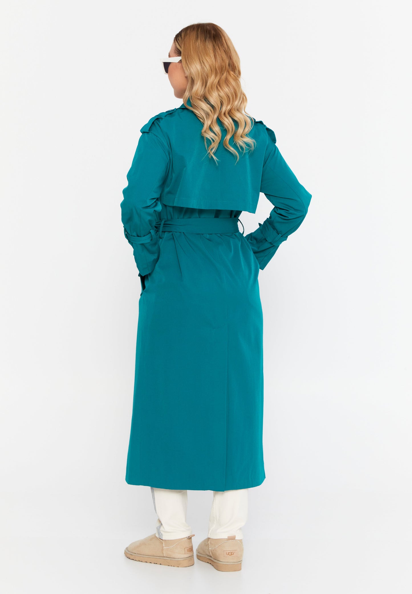 Long Sleeve Regular Trenchcoat Petrol Blue - Unit Price:66$