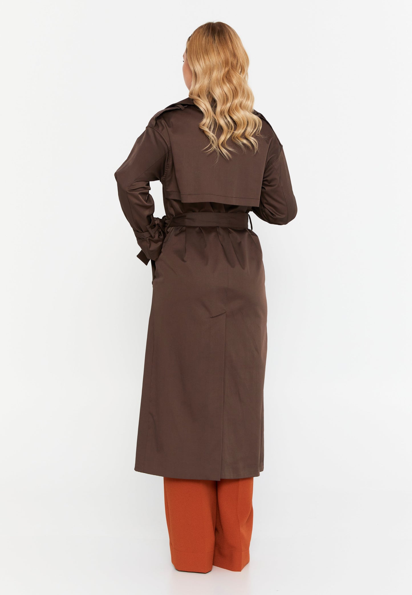 Long Sleeve Regular Trenchcoat Coffee - Unit Price:66$