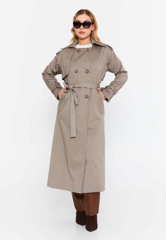 Long Sleeve Regular Trenchcoat Mink - Unit Price:66$