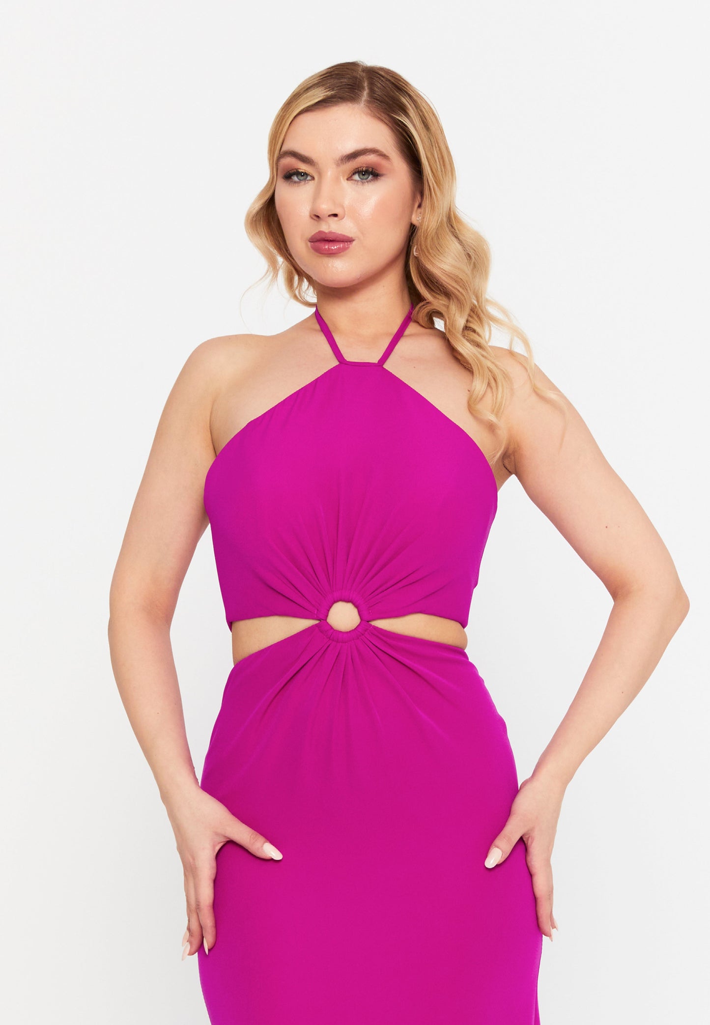 Sleeveless Maxi Viscose Mermaid Regular Wedding Guest Dress Fuchsia - Unit Price: 99$