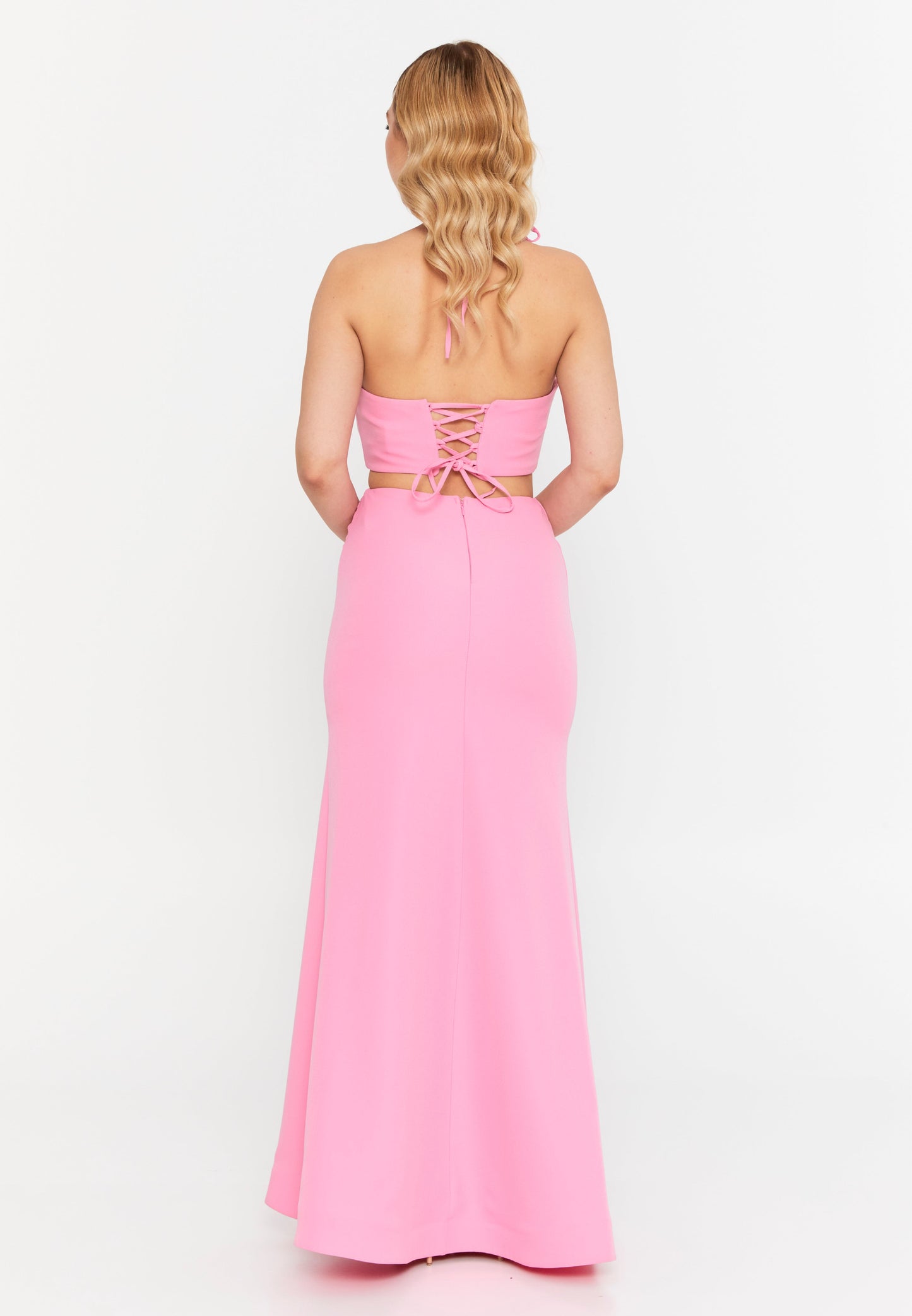 Sleeveless Maxi Viscose Mermaid Regular Wedding Guest Dress Pink - Unit Price: 99$