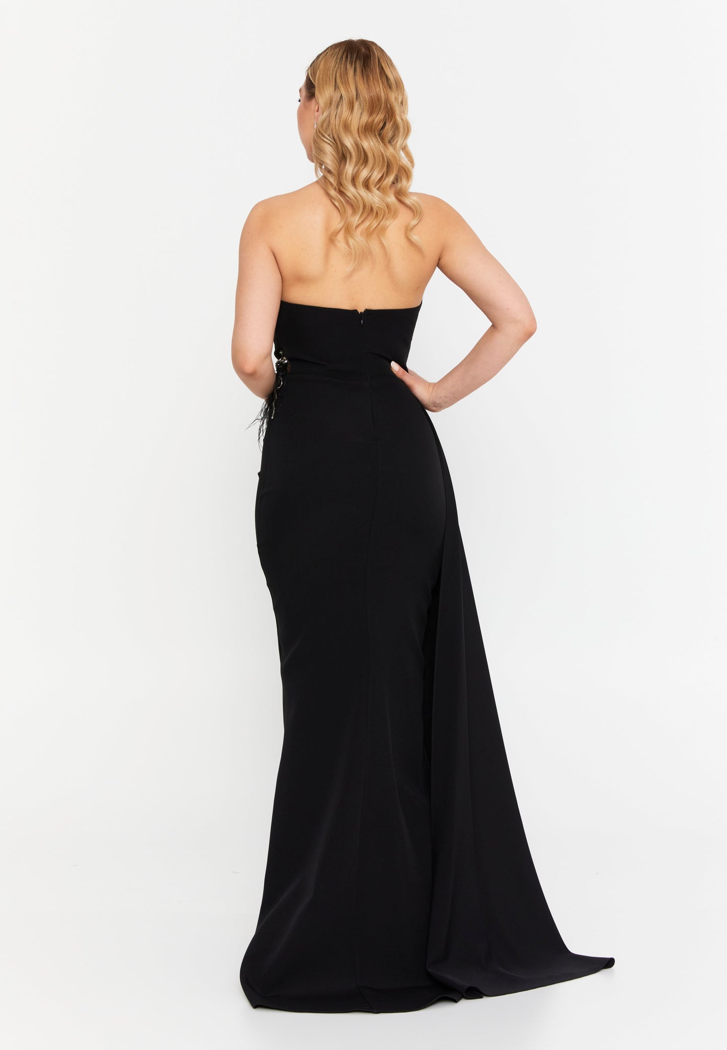 Strapless Maxi Viscose Mermaid Regular Wedding Guest Dress Black - Unit Price: 87$