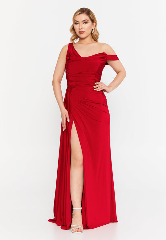 Sleeveless Maxi Lycra Mermaid Regular Wedding Guest Dress Red - Unit Price:99$