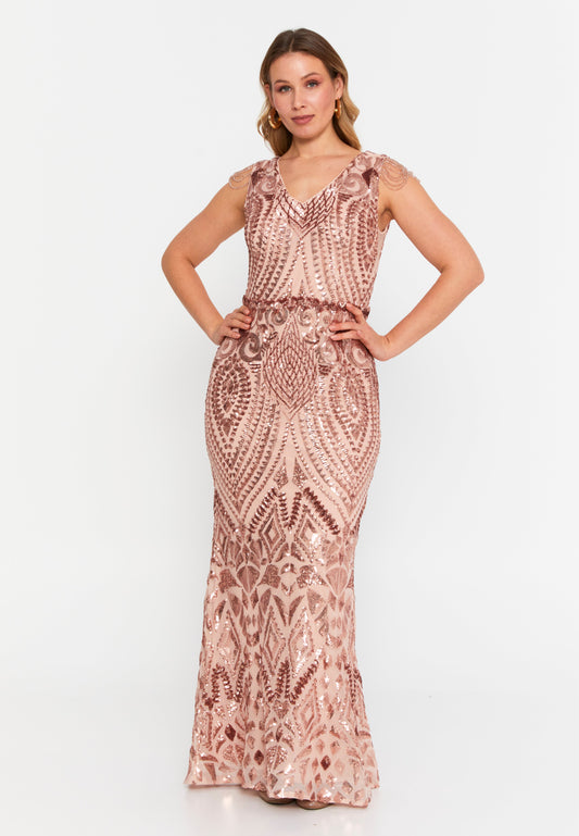 Sleeveless Maxi Tulle Mermaid Plus Size Wedding Guest Dress Pink - Unit Price: 156$