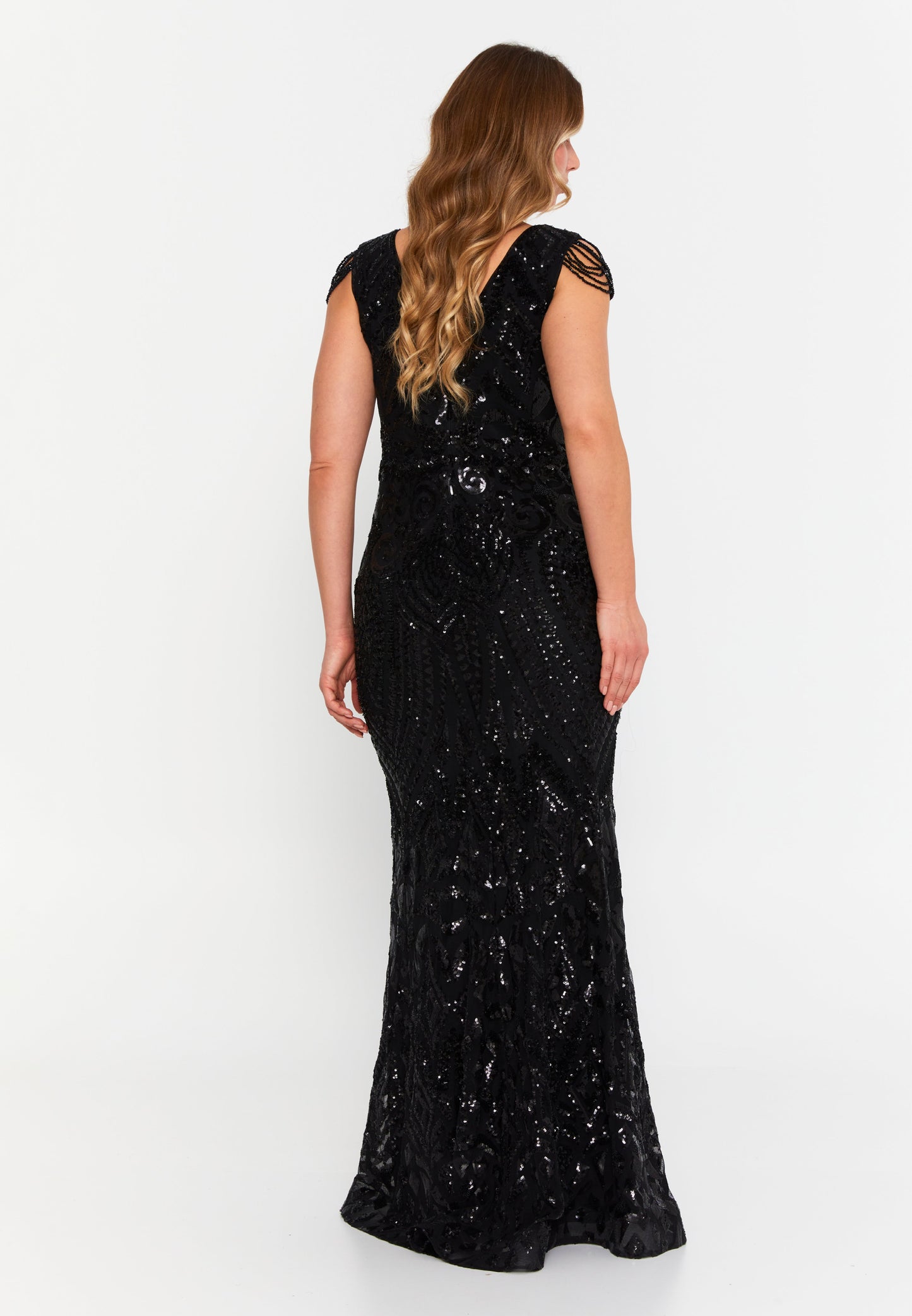 Sleeveless Maxi Tulle Mermaid Plus Size Wedding Guest Dress Black - Unit Price: 157$