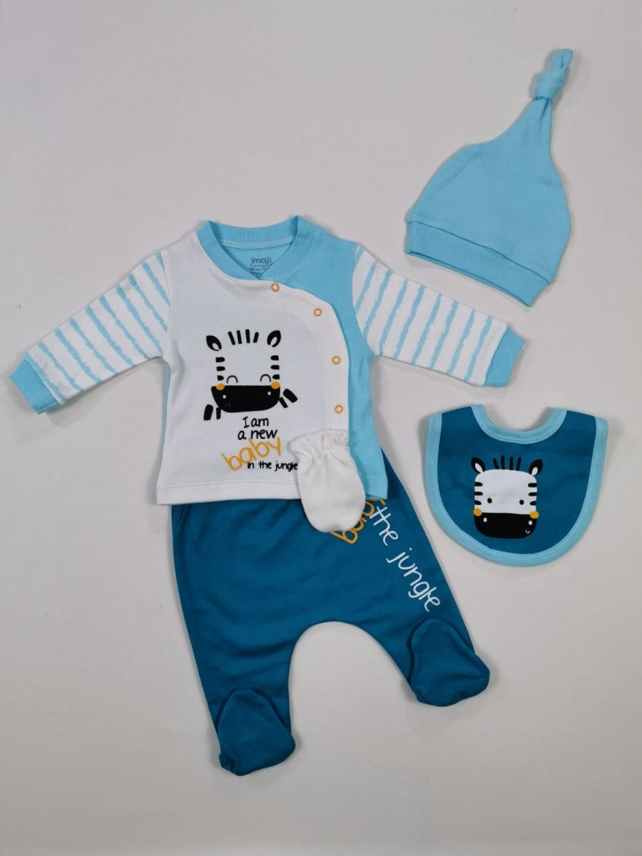 Zebra Men's 5 Piece Bodysuit Set 0-3 Months Unit Price: $6.50